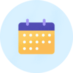 calendar icon on blue circle
